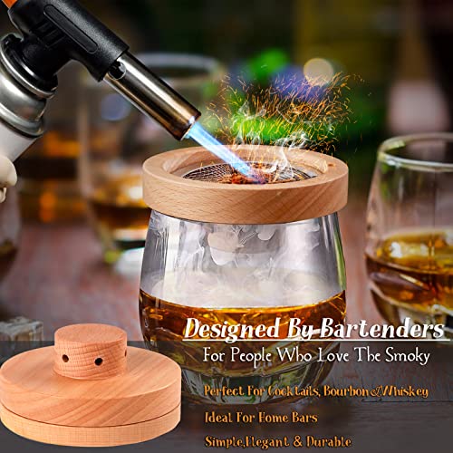 Cocktail Smoker Kit with 4 Flavors of Wood Chips for Cocktails, Whiskey, Bourbon & Meat, Old Fashioned Cocktail Smoker Kit, Flavor Drink Smoker Include Oak, Cherry, Apple and Pecan Wood Chips