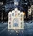 Mozlly White Fairy Tales Do Come True Castle Baby First Year Collage Photo Frame Glitter Finish 12 x 9.5 Inch Nursery Room Decor for Little Prince & Princess 1 Month-1 Year Pictures