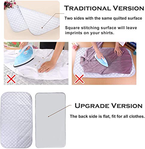 WLLIFE Ironing Mat, Large Travel Ironing Blanket, Thickened Heat Resistant Ironing Pad Cover for Table Top, Kitchen Counter Top,Laundry Room, Etc,Very Convenient for Quick Touch Up(47 x 21.5 inch)