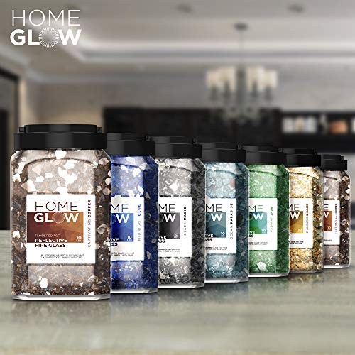 HOMEGLOW Fire Glass. Reflective Tempered Fireglass for Propane or Gas