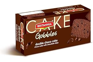 Britannia Gobbles Double Chocolate Cake, 12 Pack (12 x 250g) | Soft, Smooth, Ready-to-Eat Cake | Perfect for breakfast and te