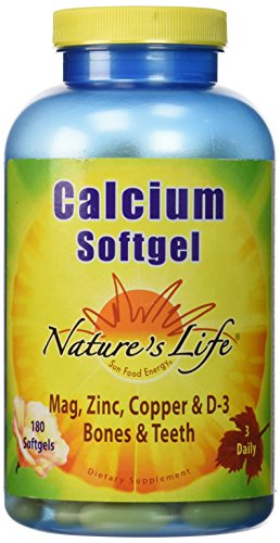 Nature's Life Calcium Softgels, 1000 Mg, 180 Count Nature's Life Calcium Softgels, 1000 Mg, 180 Count
