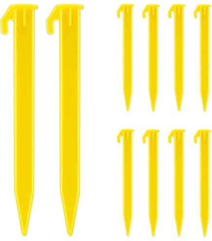 12PC Durable 9 Plastic Tent Pegs Stakes Peg Tarp Tent Nail