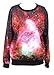 WenHong Womens Galaxy Space Painting Thin Sweater Sweatshirt Good Quality
