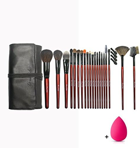 MaxColor Professional 20pcs Premium Fiber Natural Pony Goat Hair Makeup Brushes Set Foundation Powder Blending Blusher Concealer Mascara Highlighter Makeup brush Kit With Case