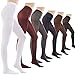 STYLEGAGA Women's 80Denier Semi Opaque Solid Color Footed Pantyhose Tights (M-L, 6PAIRS - Black/Darknavy/Darkgray/Brown/Maroon/White)