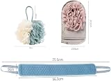 Omenluck Bath Ball Back Towel Brush Shower Gloves Mitt Set Viscose Sponge PE view 2