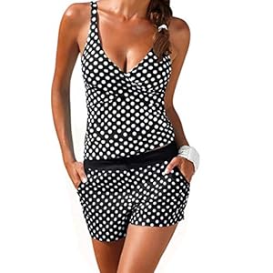 ZOYLINK Vrouwen Badpak Set Badpak Diepe V-hals Dots Afdrukken Badmode