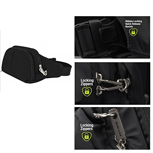 Travelon Anti Theft Slim Waist Pack RFID Blocking Travel Pouch Fanny