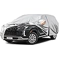 Kayme SUV Car Cover Fit for Hyundai Palisade (2020-2025) Automobiles All Weather Waterproof, Outdoor Cover Sun Rain Protection, with Lock and Zipper Door.Silver