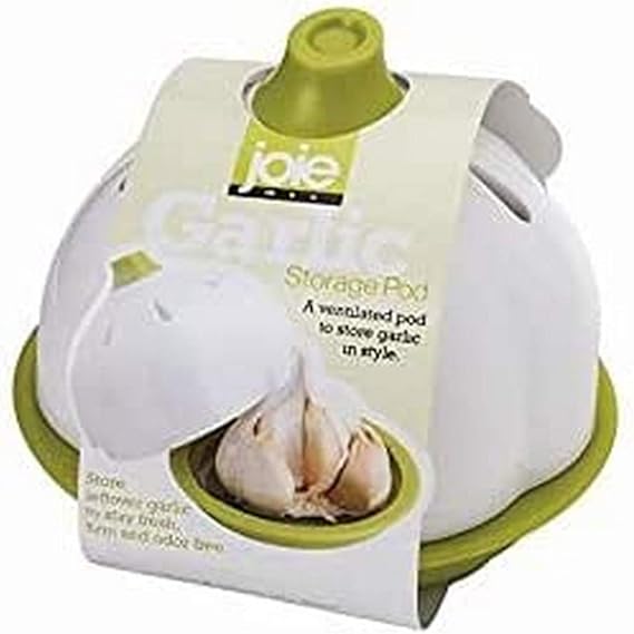 Joie Garlic Storage pod, White and Green, 9 x 9 x 7 cm