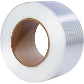 ROCKCUB Polypropylene(PP) Strapping Roll 6,000' Length x 1/2" Width x 0.03" Thickness, 300 lbs Break Strength 8&Prime; Coil Core, Heavy Duty PP Strapping for Pallets, Boxes &amp; Industrial Packaging, White