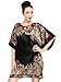 Simplicity Women's Slik Print Pajama Nightgown Dress,Batwing Sleeve,Black_XL
