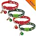 KOOLTAIL Christmas Breakaway Cat Collar with Bell - 4 Pack Safety for Cat&Dog Kitten Collars Red and Green