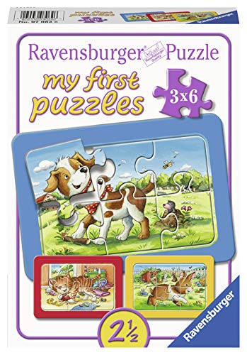 Ravensburger Kinderpuzzle - 07062 Meine Tierfreunde - My First Puzzle mit 3x6 Teilen - Puzzle für Kinder ab 2 Jahren, Rahmenpuzzle