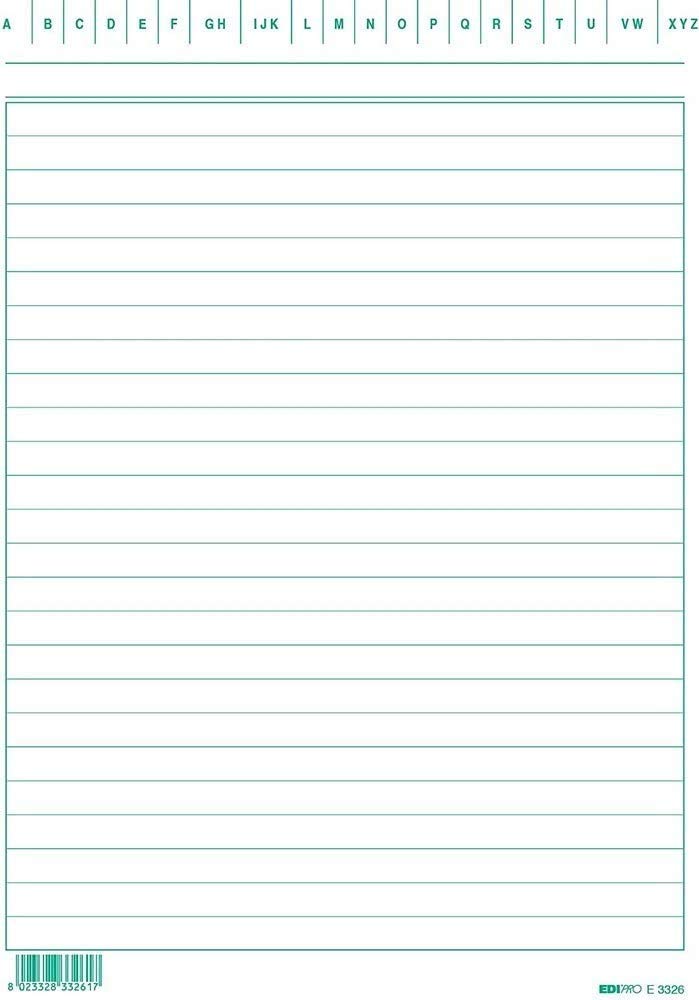 EDIPRO - E3326VE - 100 Green Striped Cards f.to 21x15