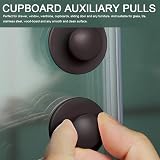 LizCeyMD 20 Pc Self-Adhesive Cabinet Handles Plastic Round Drawer Knobs White view 3