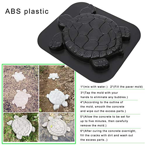 Turtle Stepping Stone Mold Concrete Cement Mould ABS Tortoise for Garden Path Walking Path Maker Mold Brick DIY Decor - Thumbnail 2