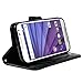 Style4U Motorola Moto G (3rd Gen) Case, Moto G3 Case, Premium PU Leather Stand Wallet Case with ID Credit Card/Cash Slots for Motorola Moto G (3rd Generation) / Moto G3 + 1 Stylus [Black]