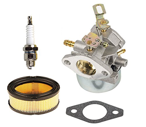 HIFROM 640349 640054 640052 Carburetor Carb with 33268 33263 Air Filter Spark Plug Kit for Tecumseh HMSK80 HMSK90 HMSK100 HMSK105 HMSK110 8HP 9HP 10HP Snow Blower