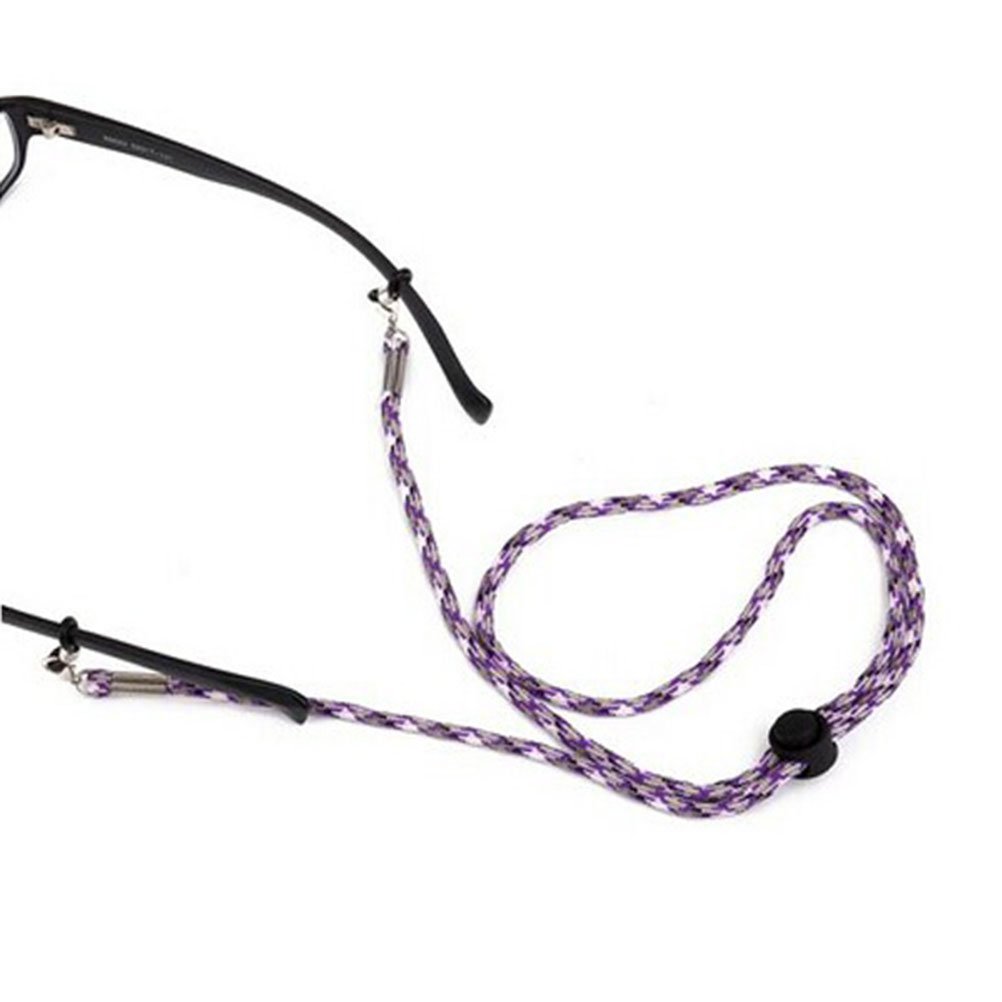 Tendycoco Brillenband Verstellbare Polyester Brillen Kette Halsband Halter Brillenhalterung Sicherheitsgurt Seil Lila Sonnenbrillen Sport Freizeit
