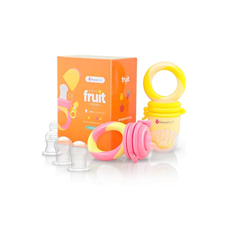 NatureBond Baby Food Feeder/Fruit Feeder Pacifier (2 Pack) – Infant Teething Toy Teether | Includes Additional Silicone…