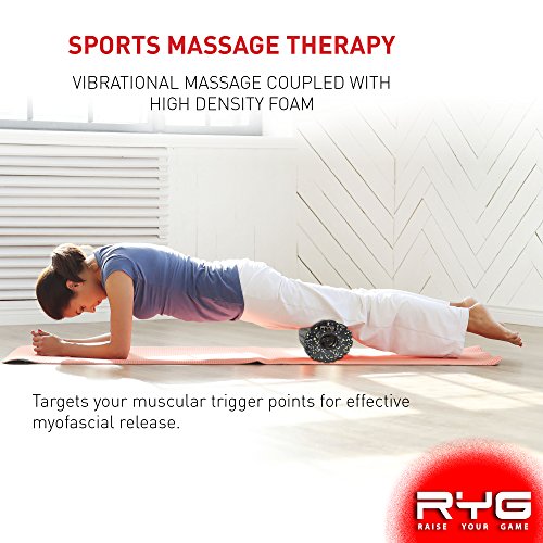 Raise Your Game RYG 4-Speed Vibrating Electric Muscle Foam Roller, Thick Firm High Density Trigger Point Massager Kit for Myofascial Release, Electronic Physical Ther - Thumbnail 2