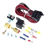 PartsSquare 175-185 Degree Electric Cooling Fan Thermostat Kit Temp Sensor Temperature Switch 40 50 60 amp RELAY KIT