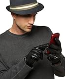 Pratt and Hart Men's Wool Lined Touchscreen Leather Gloves