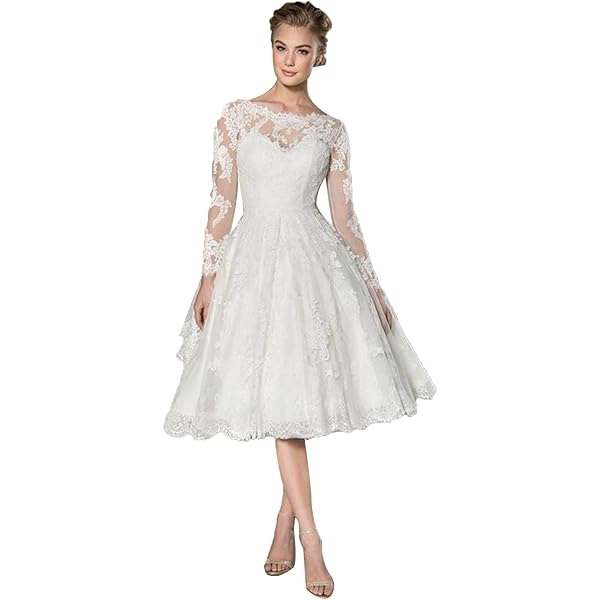 Amazon.com: Lorderqueen Women's 3/4 Sleeve Tea Length Lace Wedding Dress Bridal Gowns Size2 Ivory : Clothing, Shoes & Jewelry Amazon.com: Lorderqueen Women's 3/4 Sleeve Tea Length Lace Wedding Dress Bridal Gowns Size2 Ivory : Clothing, Shoes & Jewelry