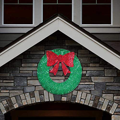 Holiday Living 36in Indoor/outdoor Green Artificial Wreath with Multicolor LED Lights Pricepulse