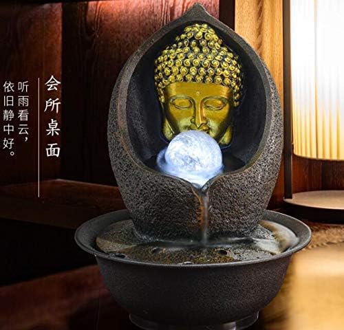 WYDZSM Desktop Lucky Southeast Asia Decoration Water Fountain Living Room Humidifier Southeast Asia Home Decoration Buddha Statue Water Decoration Waterfall Indoor Chinese