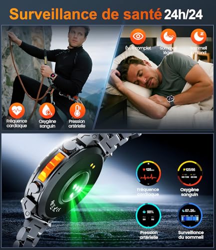 Rmana AMOLED Men's GPS Smart Watch, Bluetooth Calling, Smart Watch for Android and iPhone, 100+ Sports Modes, 3ATM Waterproof Men's Sports Watch with Compass (1.6)