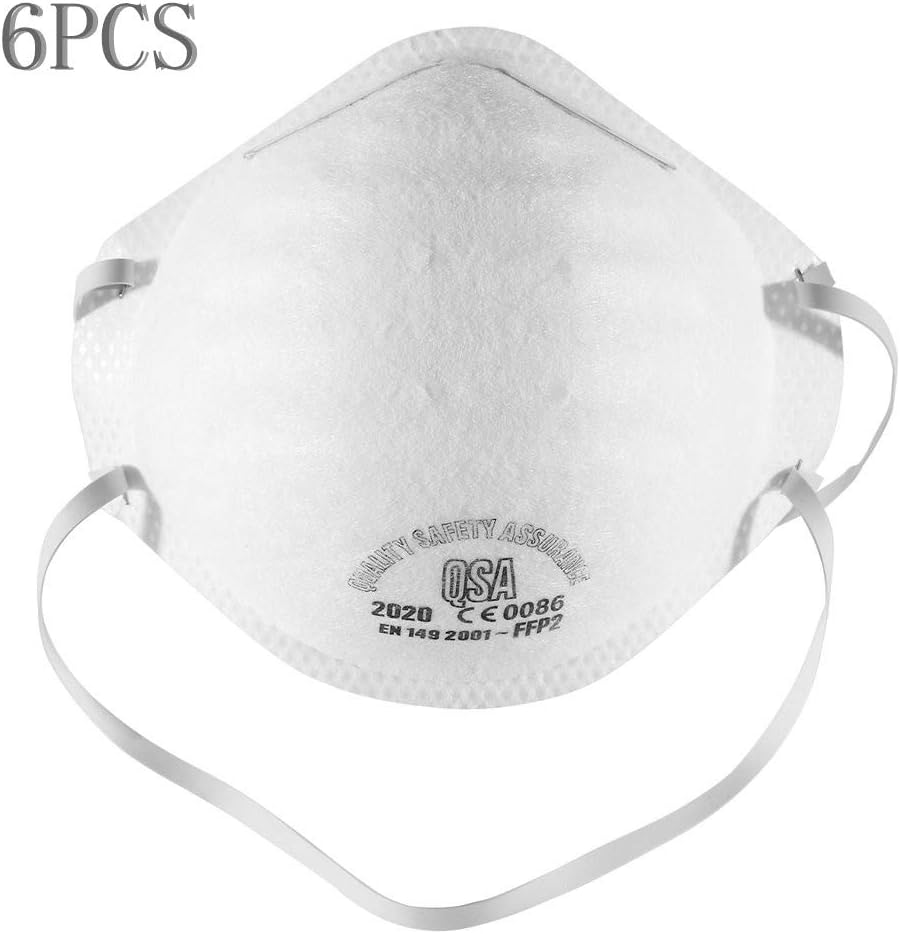 FFP2 QSA 2020 Anti-Pollution Same as N95 Filter Anti-PM2.5 Protective Round Unisex Outdoor - 6 PCS