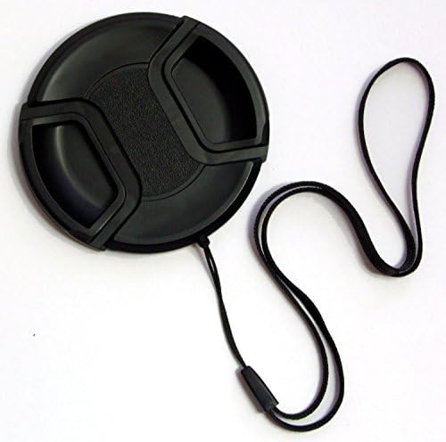 Premium 82mm Camera Lens Cap Center Pinch Style with String Leash Holder Keeper Strap