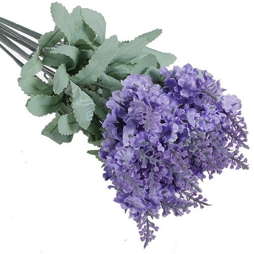 1x 10 Heads Artificial Lavender Silk Flower for Bouquets Wedding Home