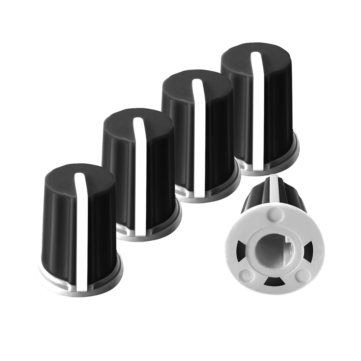 XBERSTAR 5pcs Replacement Knob EQ Fader Cap for Pioneer Numark Rane AKAI DJ Controller Mixer (BLACK)