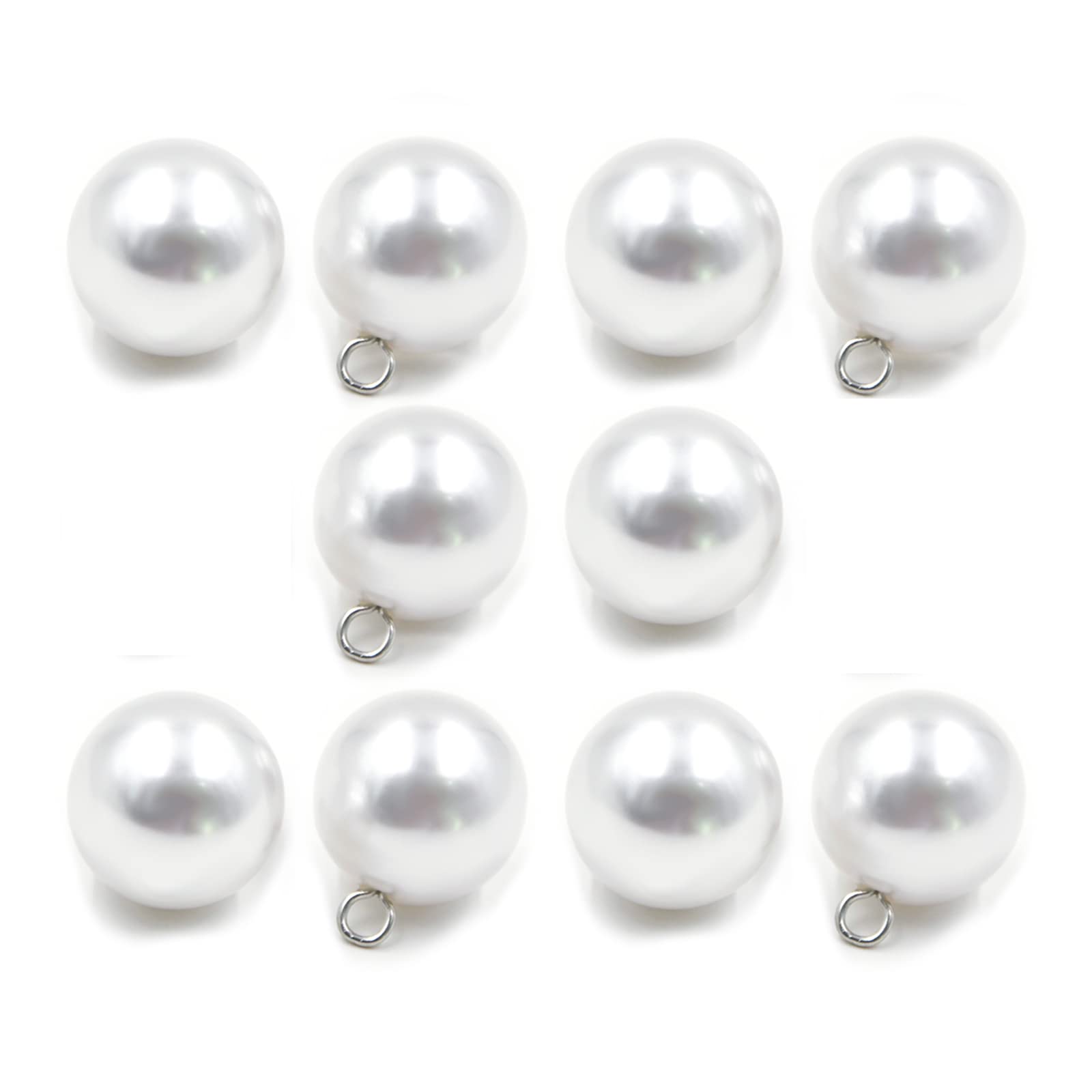 Delicate White Pearl Ball Button for Sweaters Women-Dresses 10pcs/Pack-15mm