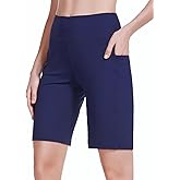 baleaf Women's 10" Long Bermuda Shorts Above Knee Length with 3 Pockets Walking Athletic Workout High Rise Yoga Running