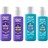 OLLY Vitamins Mini Body Serum &amp; Body Wash Mixed Pack 4 Count Repairs Skin Barrier &amp; Soothe Stress, TSA Approved