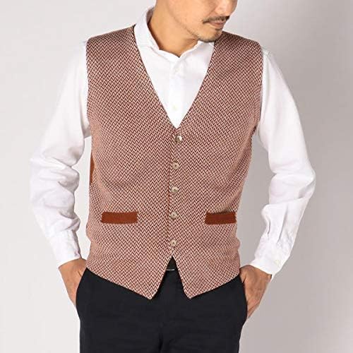 Amazon シップス メンズ Ships Sd ハイゲージ ニット ジレ ヘリンボーン ブラウン 96 ベスト 通販