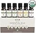 Essential Oils for Diffusers for Home - Organic Essential Oils Set with Lavender, Lemon, Sweet Orange, Tea Tree, Eucalyptus & Peppermint Oil, Six Scented Oils for Diffuser (10 mL)