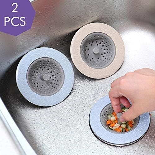 RAVCON 2PCS Kitchen Sink Strainer,Silicone Sink Drain Basket Filter Large Wide Rim 4.5 inch for Bathroom Bathtub Wash Basin Floor Drain Balcony Drain Hole-silicone