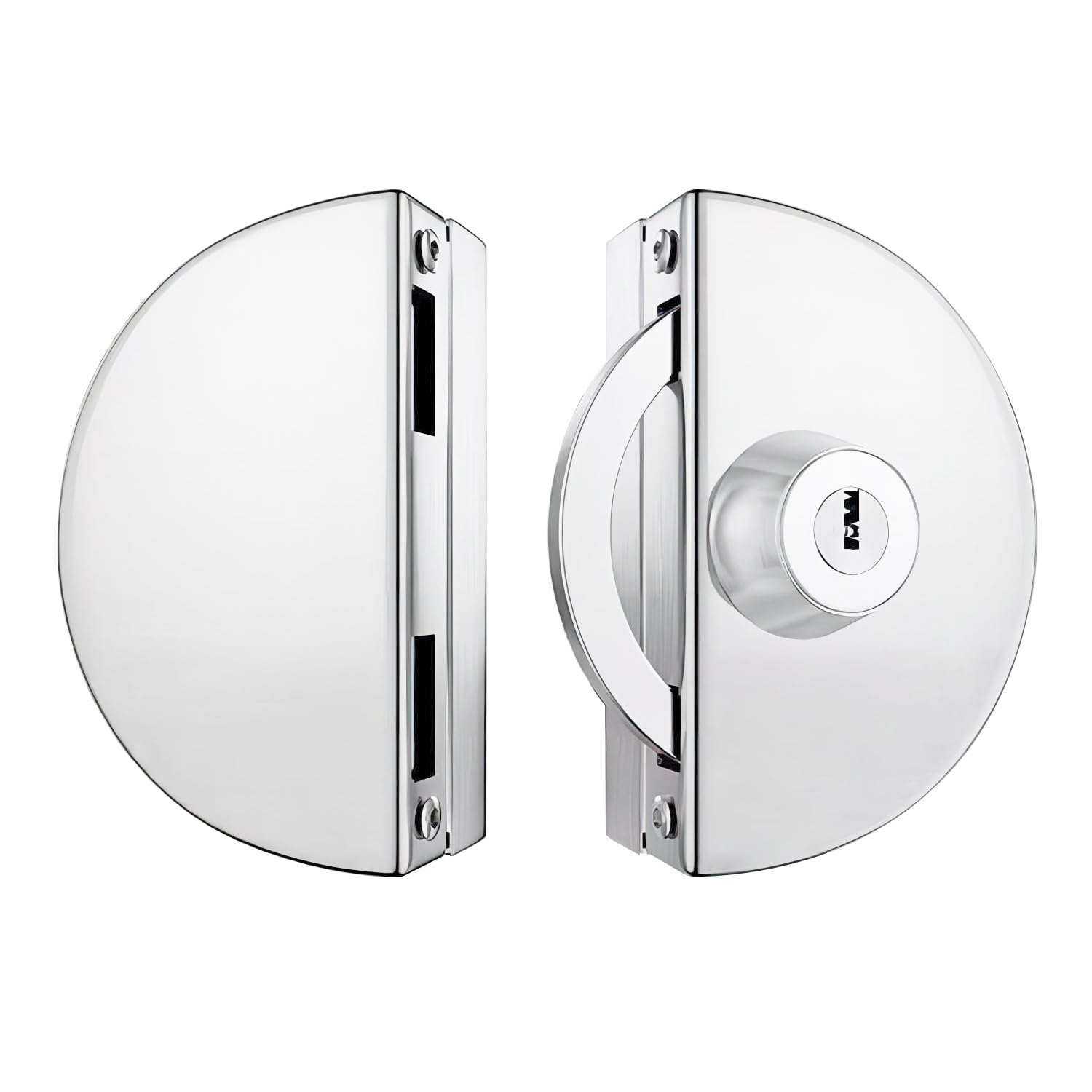 Qrity Stainless Steel Glass Door Lock - Double, Without Anti-Lock - 3 Copper Keys, for Sliding Door