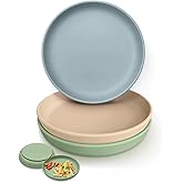 Onyucean Classic Silicone Suction Plates for Toddler Baby Kids (3 Pcak), BPA Free Baby Plates with Suction that Stick & Stay, Deeper Toddler Dishes Microwave & Dishwasher Safe