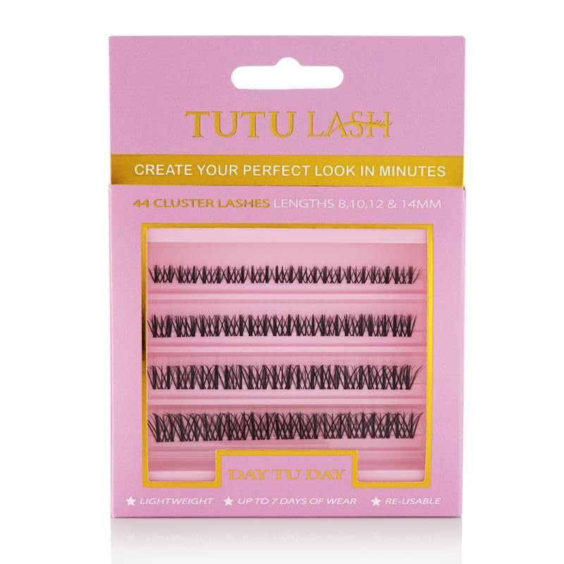 TUTU LASH DIY Cluster Lashes DAY TU DAY 44 x cluster lashes self application easy to apply lashes lash cluster box re-usable vegan (Day Tu Day Cluster Lash Box)