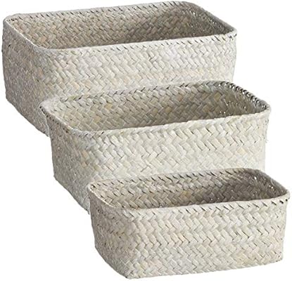 Hogar Deco Cesta Juego 3 Unidades Blancas: Amazon.es: Hogar