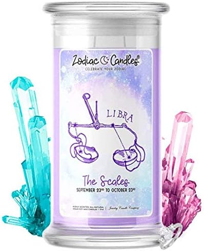 ♎ Libra | Zodiac Star Signs Jewelry Candle 21oz | Surprise Prize Valued at $15 - $7,500 Inside | Choose From 30+ Scents | Birthday Cake | Ring (Size 8)