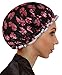 LRKC Women's Waterproof Double Layered Reusable Bathing Shower Cap, Pink Bows