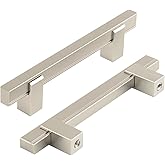 funifiti 5 Pack Adjustable Drawer Pulls Kitchen Handles for Cabinets Brushed Nickel Closet Door Pulls Dresser Pull Handle 3" to 4.5" Hole Centers(Pre-Set Hole spacing:3.8")